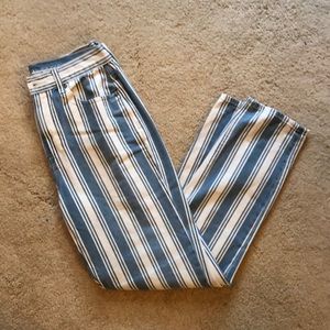 Denim & White Striped Jeans!